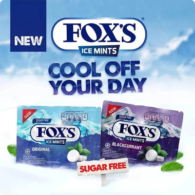 Permen FOX’S Ice Mints Original dan FOXS Ice Mints Blackcurrant 25gr Sugar pressed candy