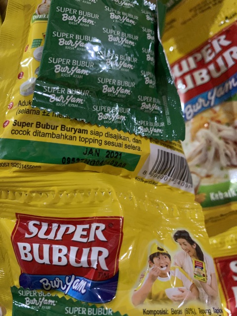 Super bubur BURYAM renceng isi 10 pcs x 22gr bubur instan