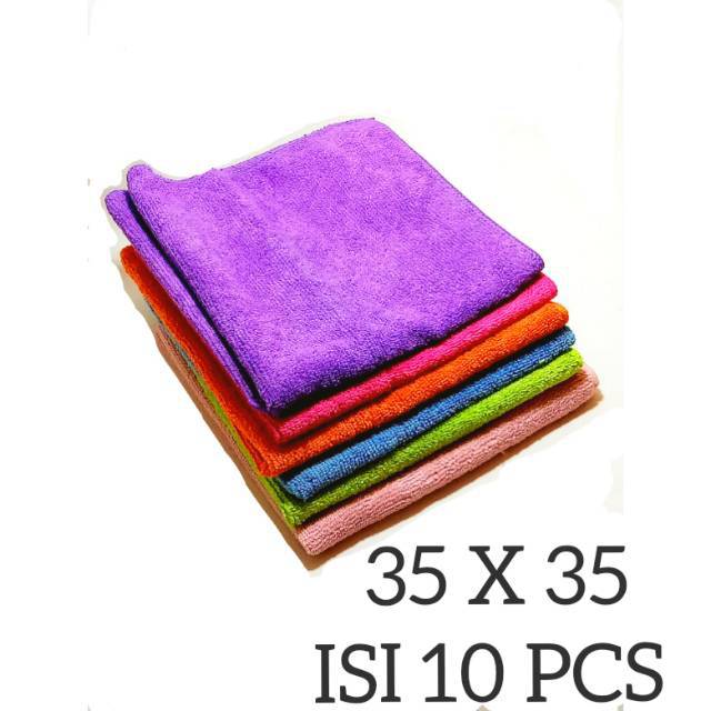 Kain lap microfiber 35X35  / 30x30 / kanebo 42x32 /  ISI 10 PCS s1