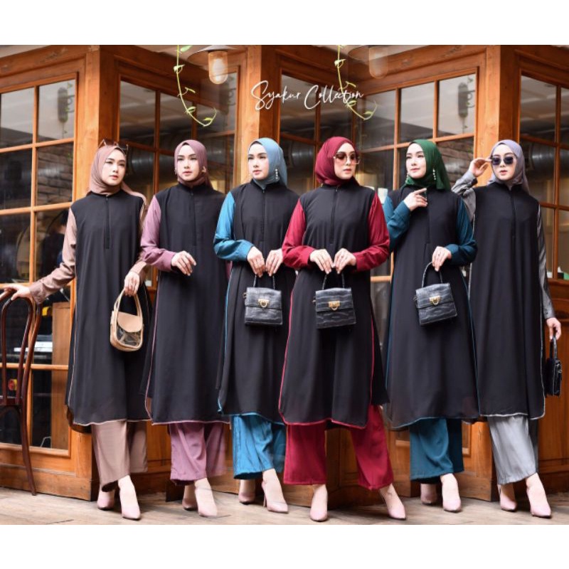 Setelan Long Tunik dan Celana by Syakur Collection