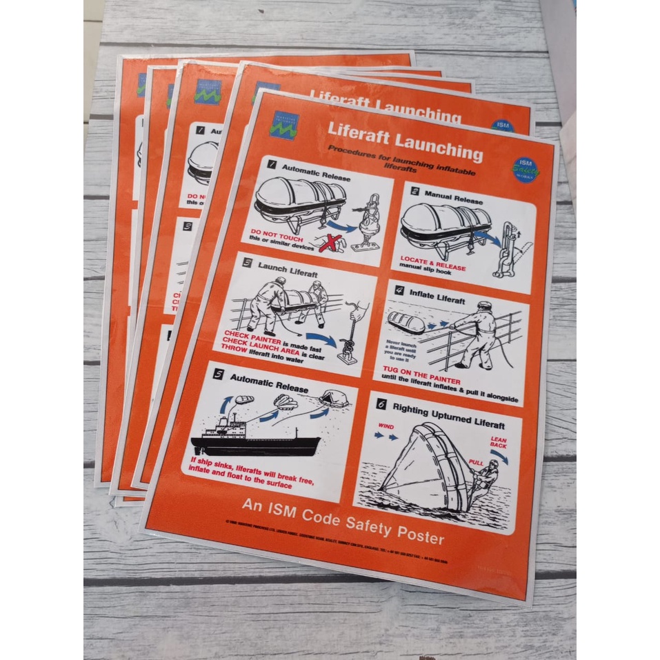 

Sticker Poster Liferaft Launching / Sticker Laminasi / Sticker Kapal / Sticker Safety Sign / Sticker Label Keselamatan Kerja