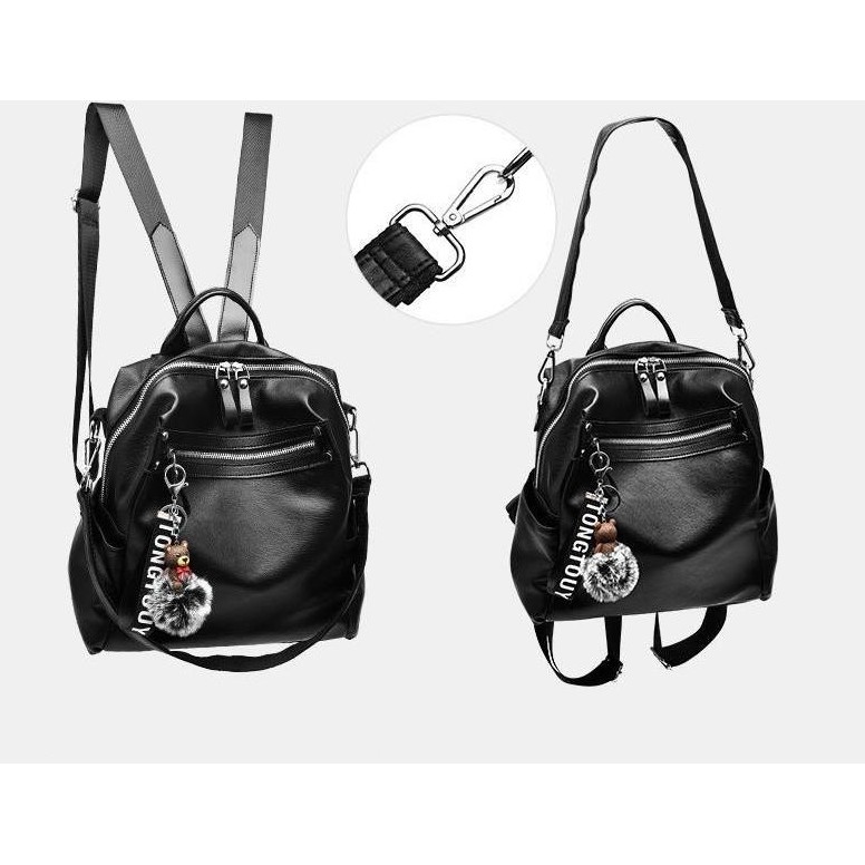 PROMO TAS FASHION WANITA IMPORT - BACKPACK - TJ7EE BLACK