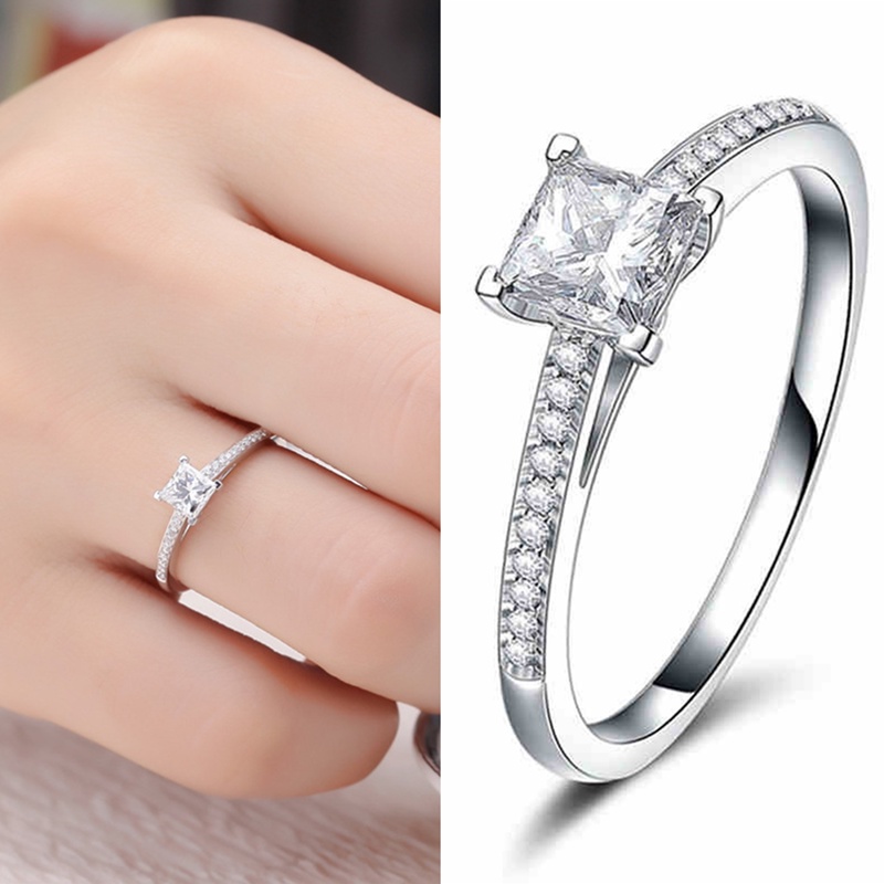 Cincin Sterling Silver 925 Dengan Cubic Zirconia Untuk Wanita