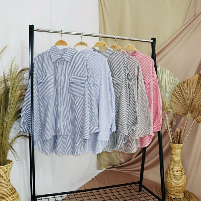 Arifirn Kemeja Oversize Pocket - Kemeja Wanita | Blouse Wanita