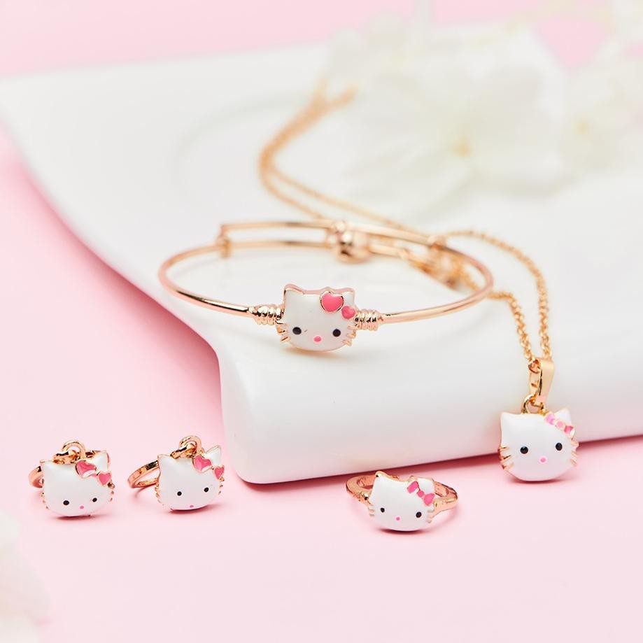 BISA COD Stock Terupdate Y208 Set Perhiasan Anak Hello Kitty Titanium Set Kalung Anak Hello Kitty Set Gelang