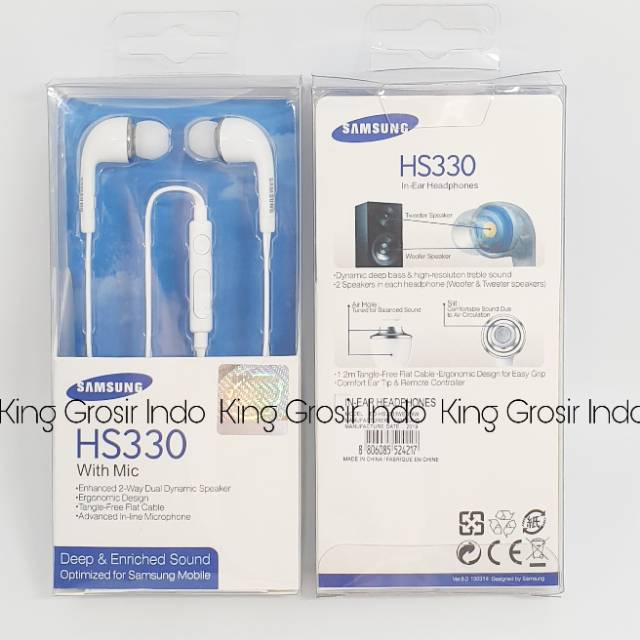 Headset Samsung S4 S5 J5 J7 J1 J1ace S6 HS330 Stereo Original 100% Earphone Handsfree