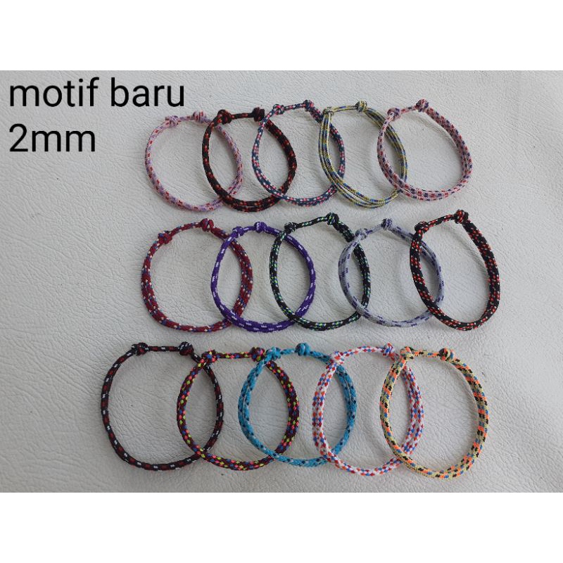 Gelang Pria wanita Gelang tali Gelang Prusik simple 2mm 2 mm terbaru gelang persahabatan couple