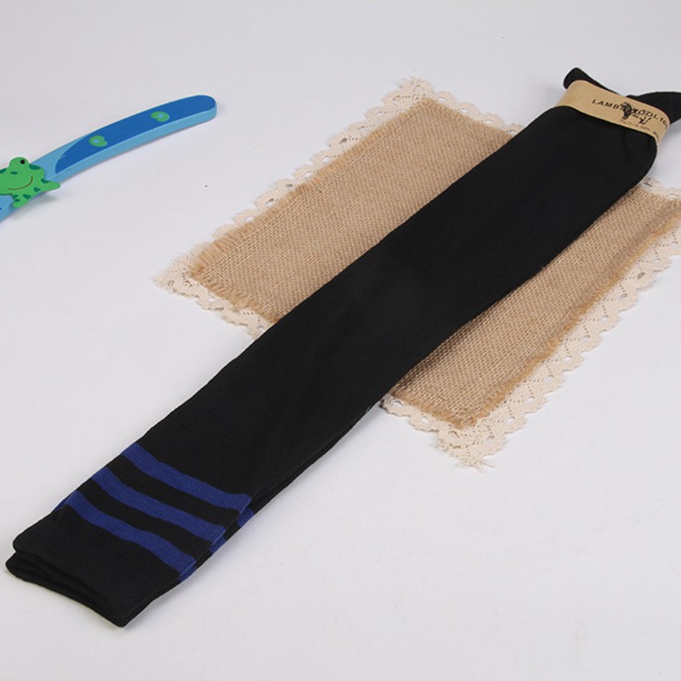 OKST overknee socks kaos kaki panjang sepaha over knee black hitam 3 strip-hitam strip biru
