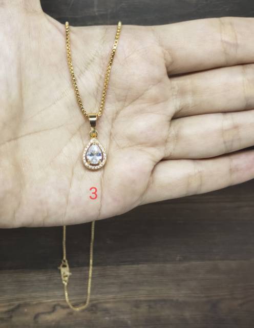 Fifi Fashion Kalung + Liontin CuantiQ Fashion Xuping Lapis Emas 18k Perhiasan 08#