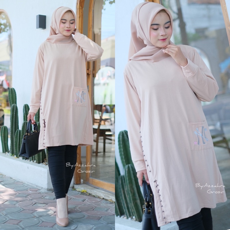 Naya Tunik - Tunik Babyterry Premium LD100+ Bordir Kantong / R.20 - 283-6162