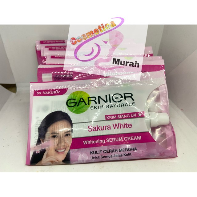 [ harga per sachet ] garnier sakura white day sachet // garnier light complete cream sachetan