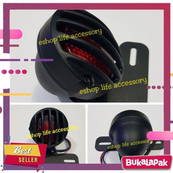 Aksesoris Motor stoplamp lampu belakang grill tralis jeep cafe race cub cb street cafe ASLI