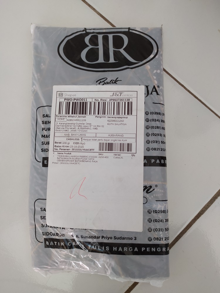 Benang Raja Tunik Batik Wanita Lengan Panjang