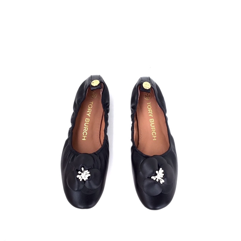 TB Flower Soft Scrunch Ballet Flats
