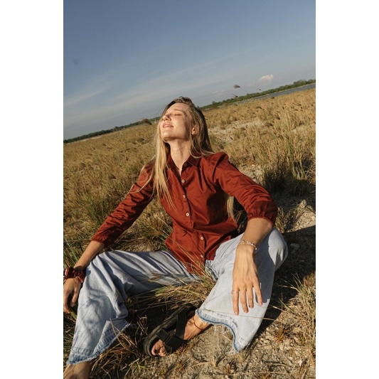 Polaidn Myra Blouse Longsleeve - Kemeja Wanita - Kemeja Lengan Panjang-1