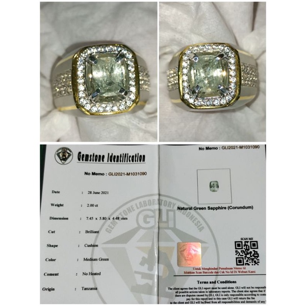 natural green sapphire