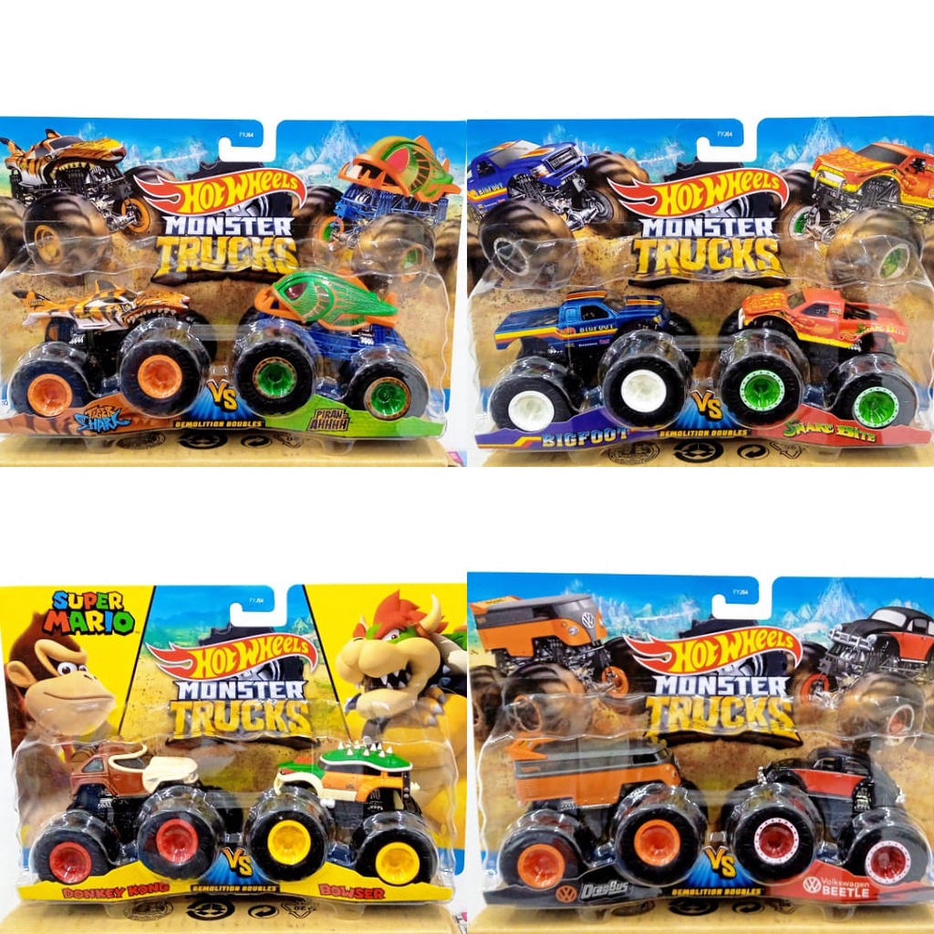 BEST SELLER | MT 64 DOUBLE 2022 Terbaru Termurah Hot Wheels Monster Trucks LAND ROVER UNIMOG MEGA WREX MOTOSAURUS GUNKSTER RACE ACE Spiderman Hulk Bigfoot Snake Bite Raijyu Koumori HW Safari Tiger Shark Volkswagen Dragbus Beetle VW Drag Bus