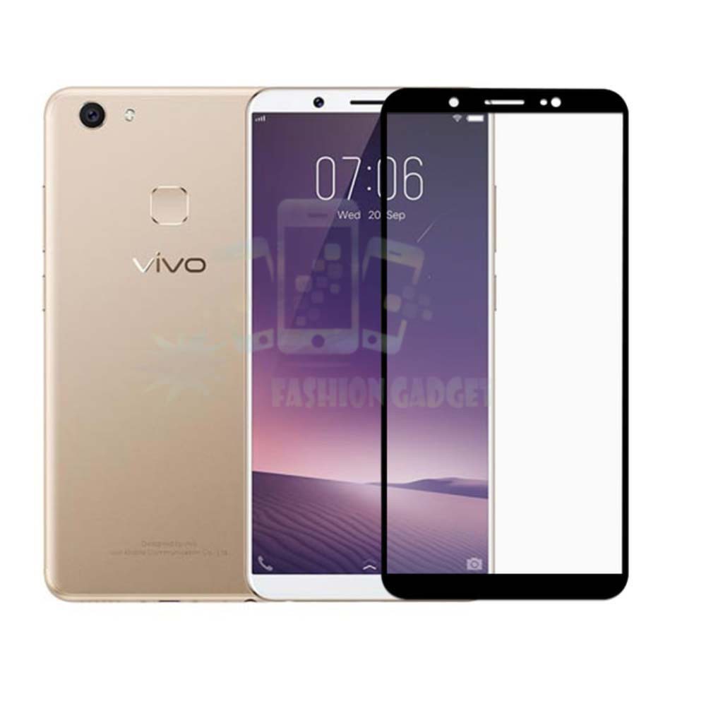 Tempered Glass Vivo V7 Full Colour Bagian Depan / Anti Gores Kaca / Screen Protector Pelindung Layar