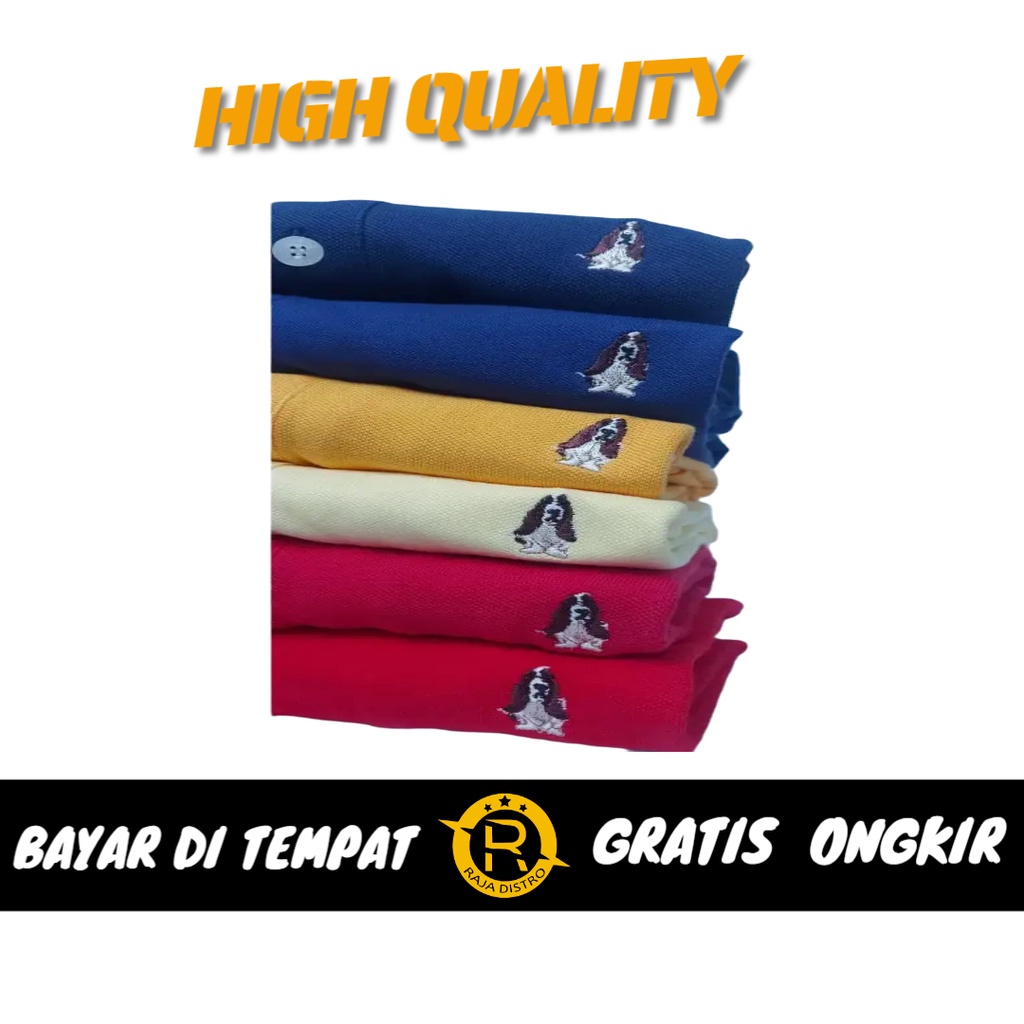 Polo T Shirt Pria Dewasa Hush Puppies Lengan Pendek Original Branded Terbaru Bordir Polos Bahan Katu