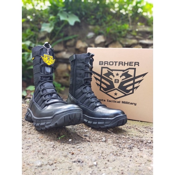 SEPATU PDL TNI POLRI SECURITY MODEL NJM NEW MEREK BROTRHER KULIT SAPI ASLI