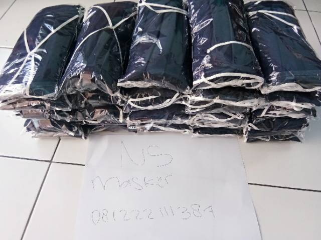 Masker kain tali karet non hijab 1 lusin