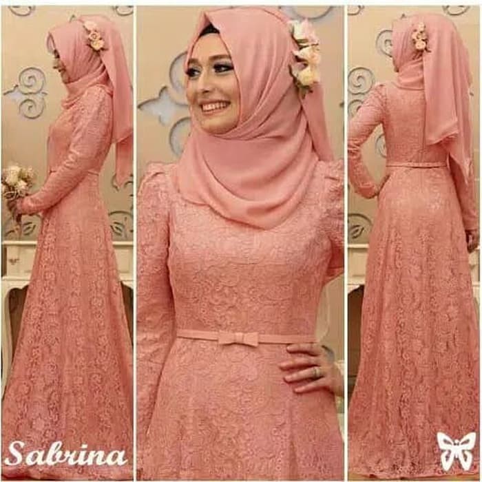 Gamis Syari Wanita Baju Brokat Muslimah Dress Pesta Terbaru Premium