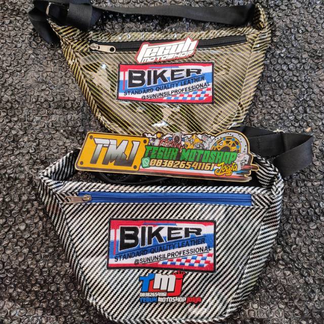 Tas selempang biker tas jok bikers kain jok bikers carbon kulit jok bikers biker carbon kevlar