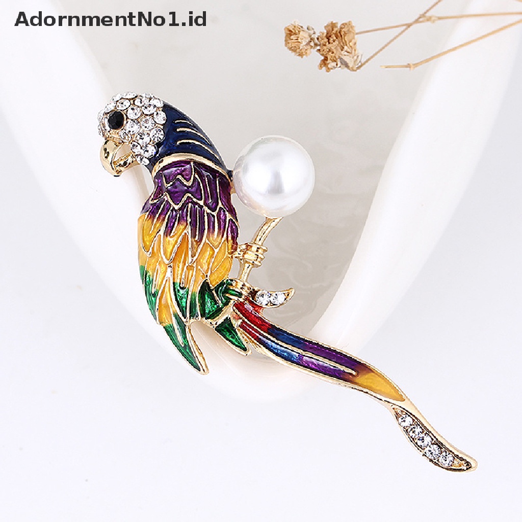 (AdornmentNo1) Bros Pin Enamel Bentuk Burung Beo Untuk Wanita