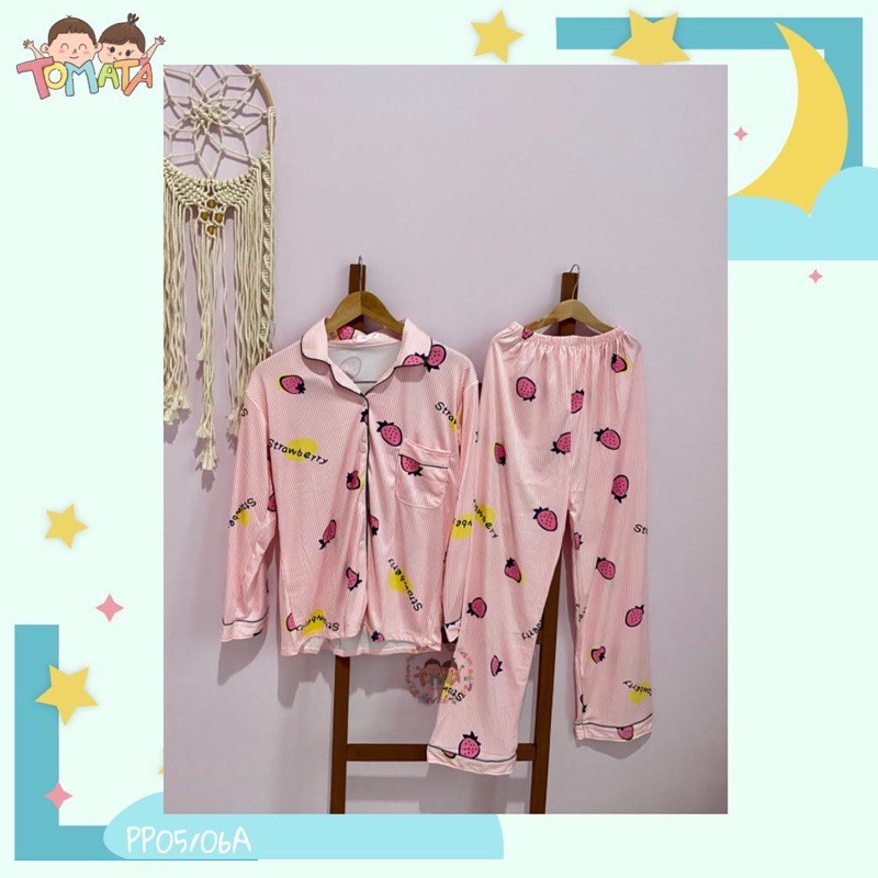 piyama lengan panjang dewasa - Piyama import - piyama pink dewasa