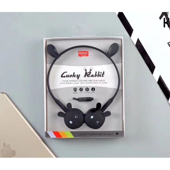 [KN-3017] Headphone Headset Bentuk Kepala KELINCI BERTELINGA / Earphone Overhead Motif Kelinci Lucu / Earphone Karakter Rabbit Head with Ear