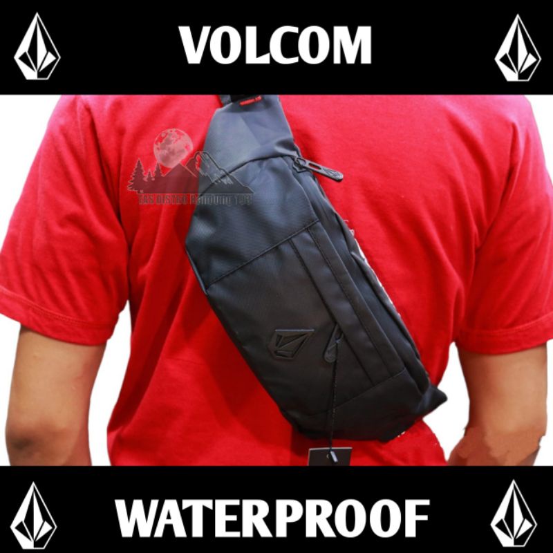 Tas Volcom waterproof premium / Tas surfing anti air / waistbag distro