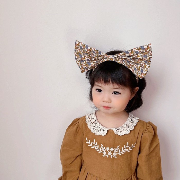 Bando Pita Anak / Bando Lebar Korea Anak Motif Pita Polos Pesta Hyunsu