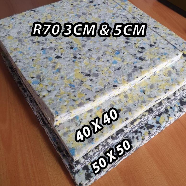 BUSA REBONDED BANTAL DUDUK 50X50CM 3CM & 5CM R70 PADAT ANTI KEMPES ALAS KURSI ANTI KEMPES TERLARISS.