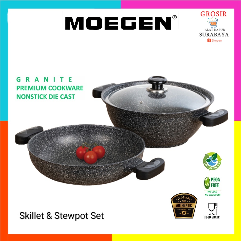 MOEGEN GERMANY SKILLET & STEWPOT SET / WAJAN MOEGEN ANTI LENGKET / WAJAN PANCI MOEGEN GERMANY ORIGIN