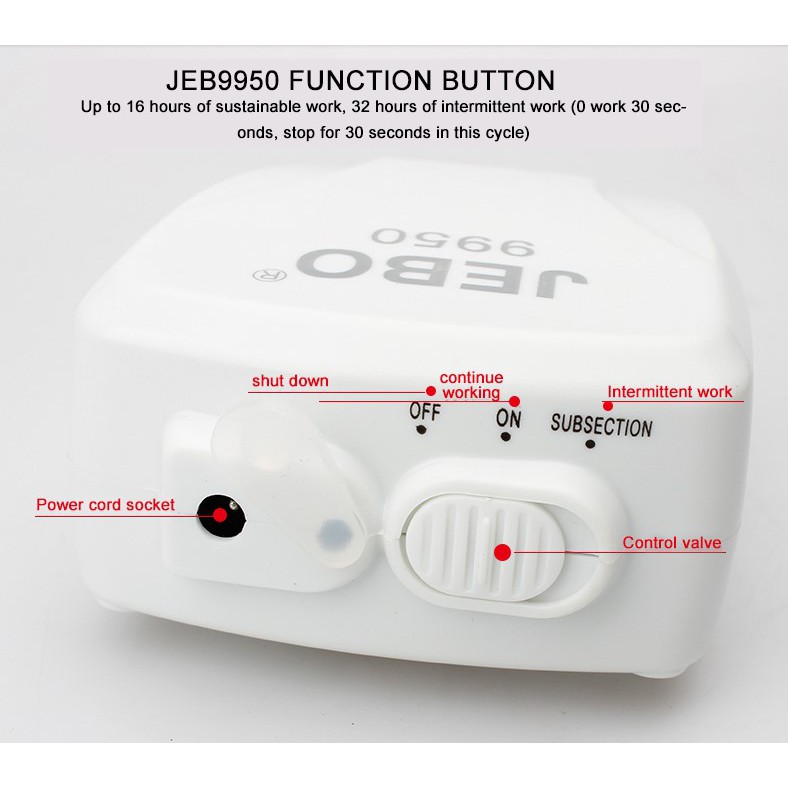 Jebo 9950 Pompa Udara AC / DC Dual Use Air Pump Aerator