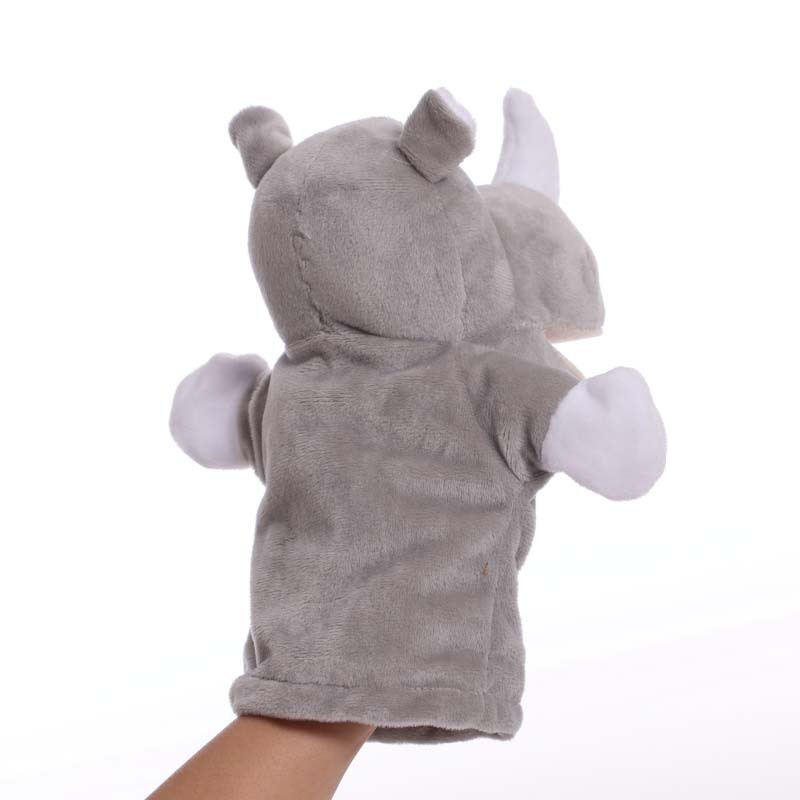 1pc Mainan Boneka Tangan Bentuk Gajah Buaya Badak Bahan Plush Lembut Untuk Edukasi Bayi