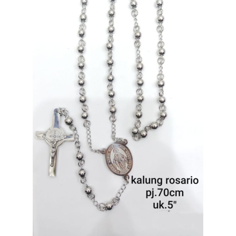 Kalung Rosario Silver Titanium31