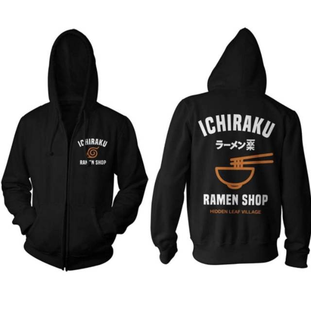 Jaket Jumbo Sweater Anime Naruto Ramen Ichiraku Zipper Hoodie