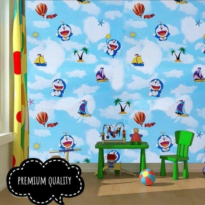 COD PROMO PALING MURAH - PUSAT Wallpaper Dinding Stiker Motif KARAKTER DORAEMON / HELLO KITTY / KEROPPI UKURAN 45CMX1M BEST SELLER