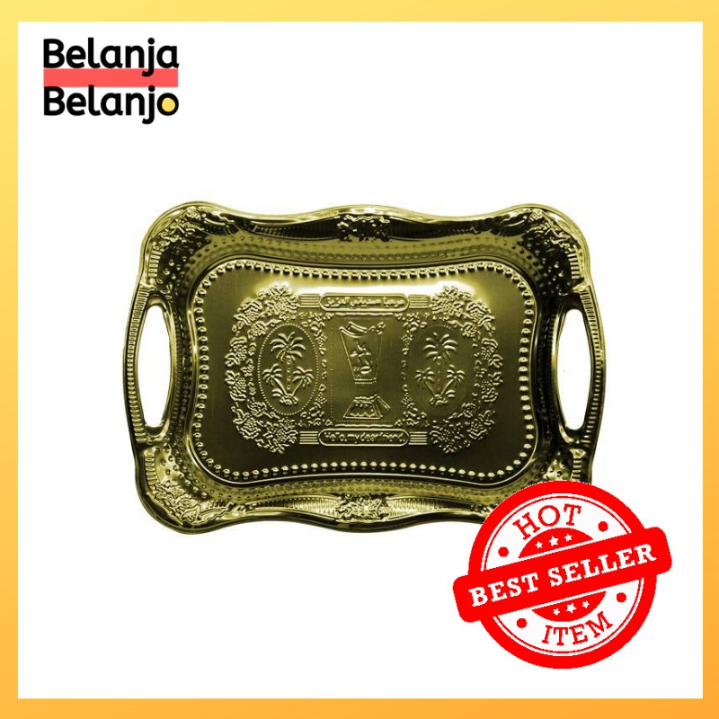Baki / Nampan Emas / Nampan Gold Arab Stainless Steel Kecil