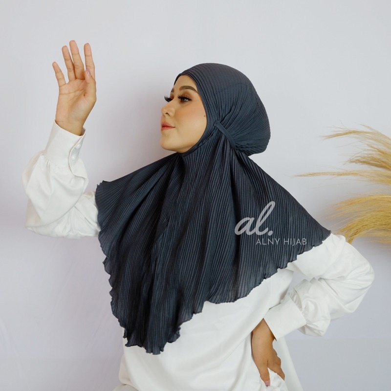 Alny Hijab - Hijab Instan Bergo Maryam Tali Full Plisket/Bergo Plisket Full/Bergo Maryam Tali Plisket