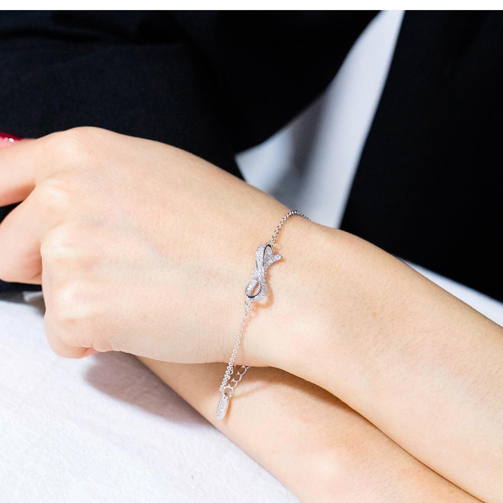 Jual OLEVS Gelang Titanium Wanita Anti Karat Zircon Warna Rose Gold