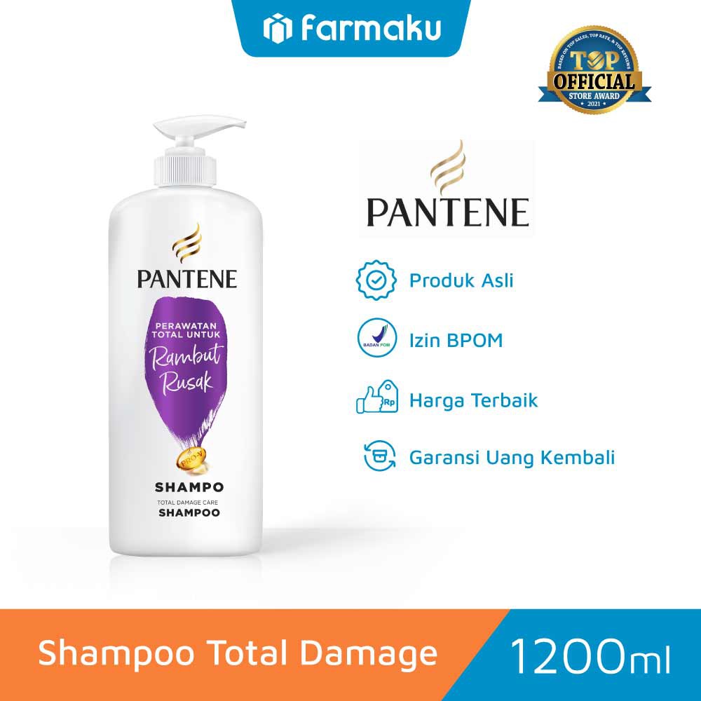 Promo Harga Pantene Shampoo Total Damage Care 1200 ml - Shopee