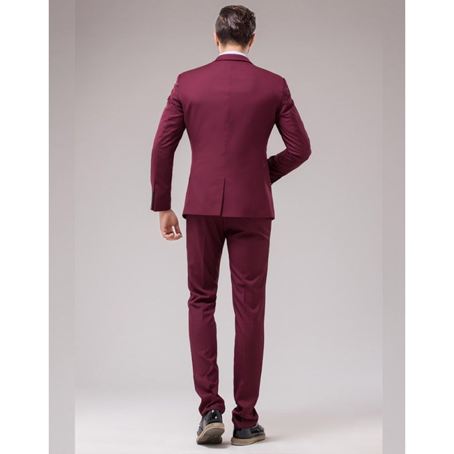 SETELAN JAS FORMAL / JAS KERJA PRIA FULL MAROON 3IN1 INCLUDE JAS, CELANA DAN VEST HIGH TWIST SLIMFIT