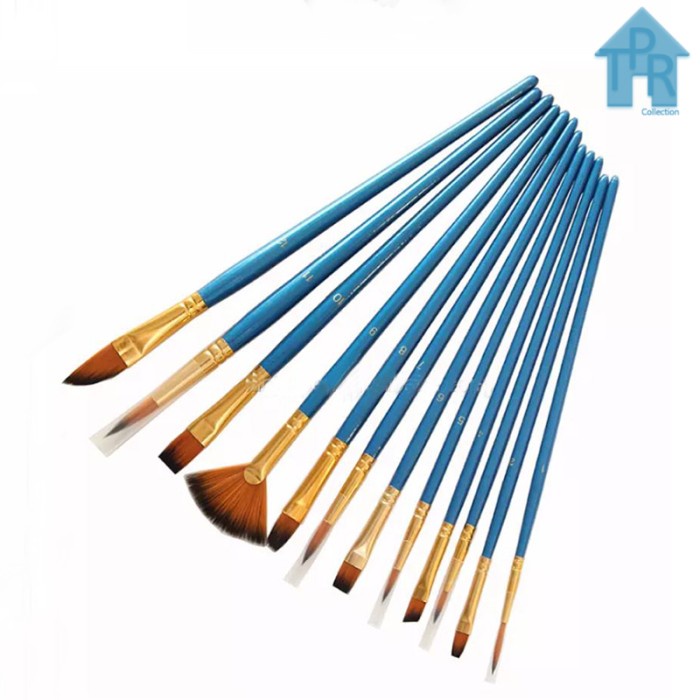 Set kuas lukis ekonomis / artist paint brush - 12pcs.