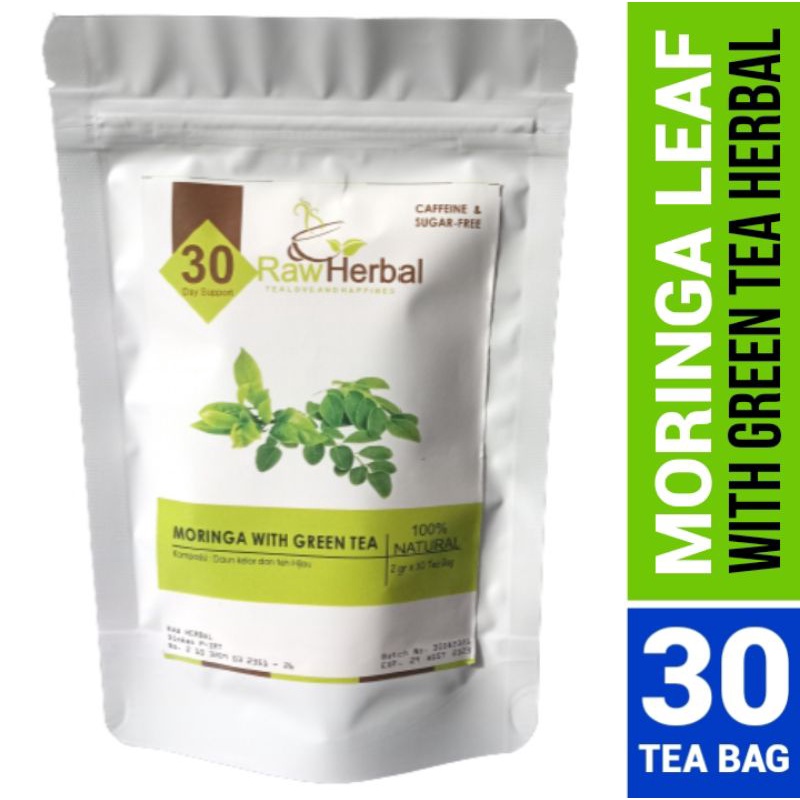 Moringa With Green Tea : Teh Daun Kelor &amp; Teh Hijau Jawa Isi 30 Tea Bag