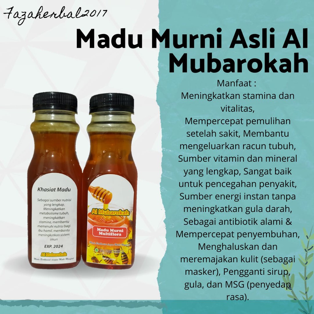 Promo Termurah Madu Murni Asli Al Mubarokah 330gram