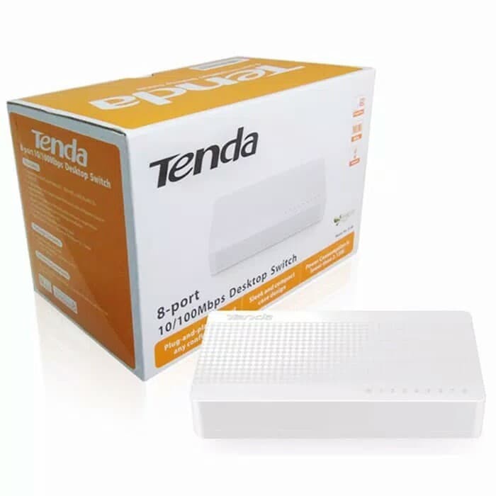 TENDA S108 : Desktop Switch Hub Tenda S108 S-108 8 Port 10/100 Mbps RJ45 LAN Port