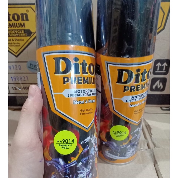 Pilok Pilox Cat Semprot DITON Premium Warna Stabilo Fluorescent Yellow Green Pink Red Orange dan Primer Stabilo (400cc)