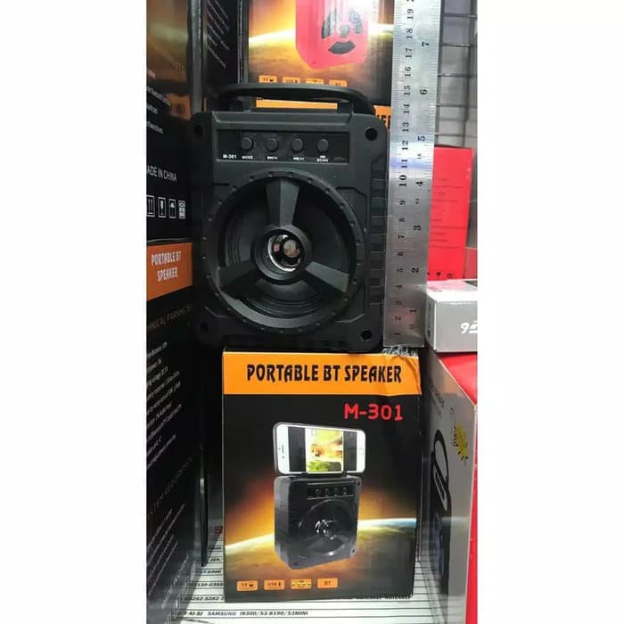 SPEAKER BLUETOOTH EXTRA BASS + STAND HP M-301 M301 ACC Grosir